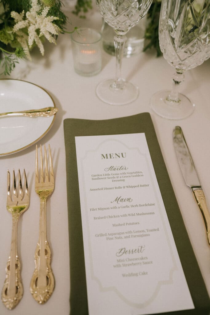 Ceremony reception details