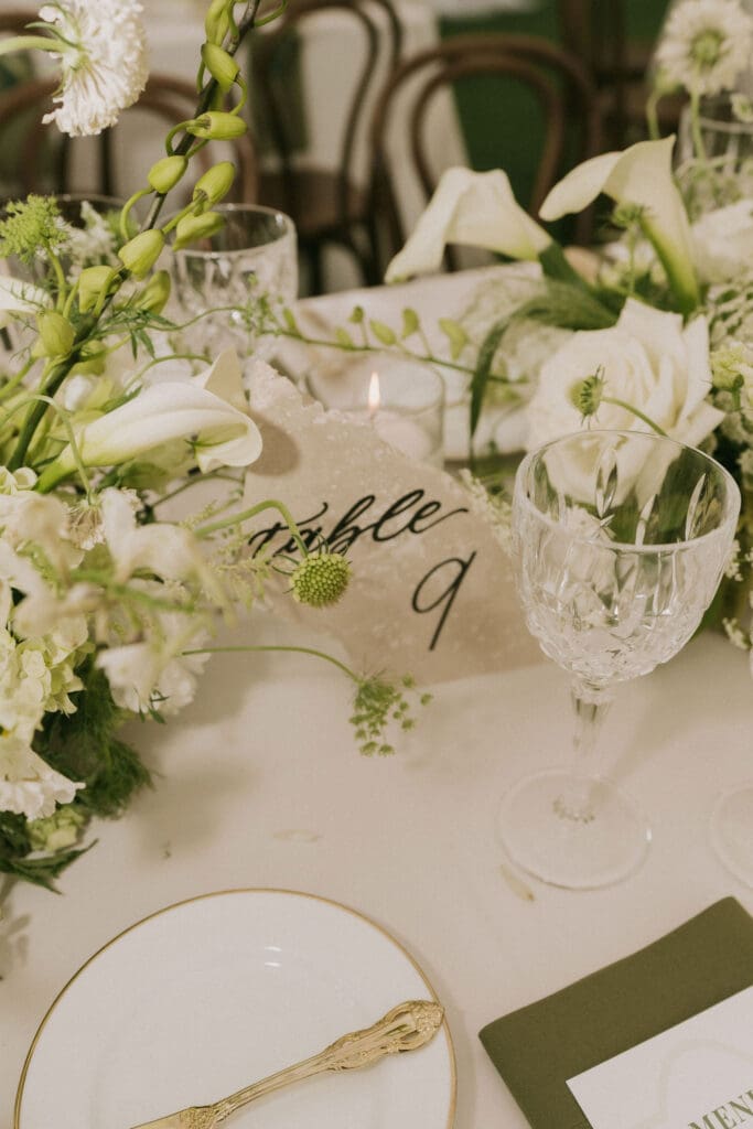 Beautiful centerpieces at the reception tables