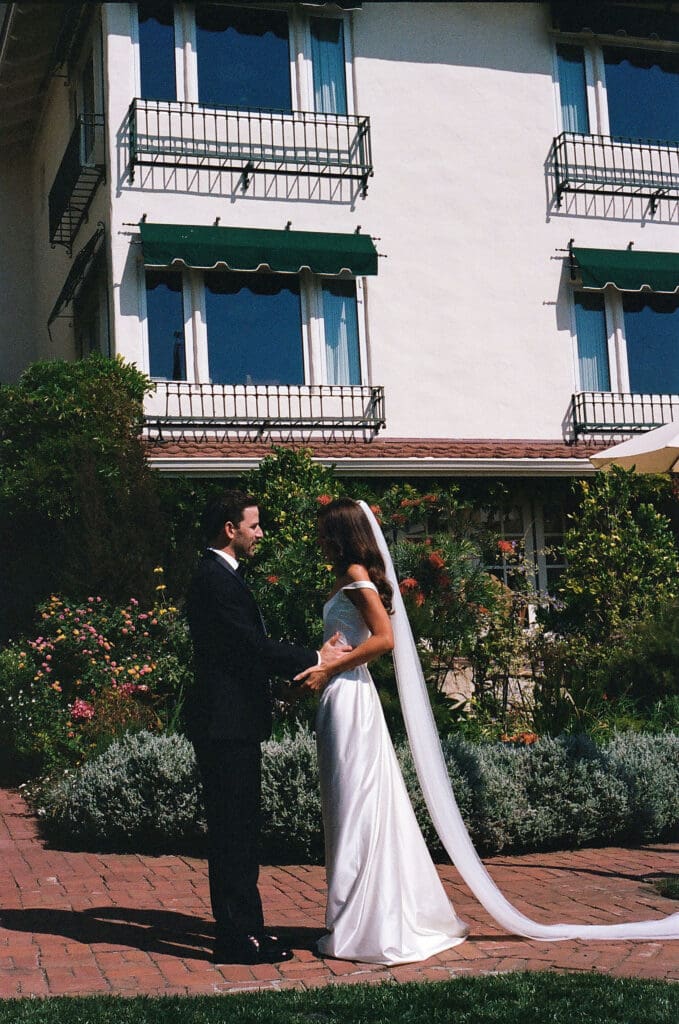 cute portrait of the bride and groom