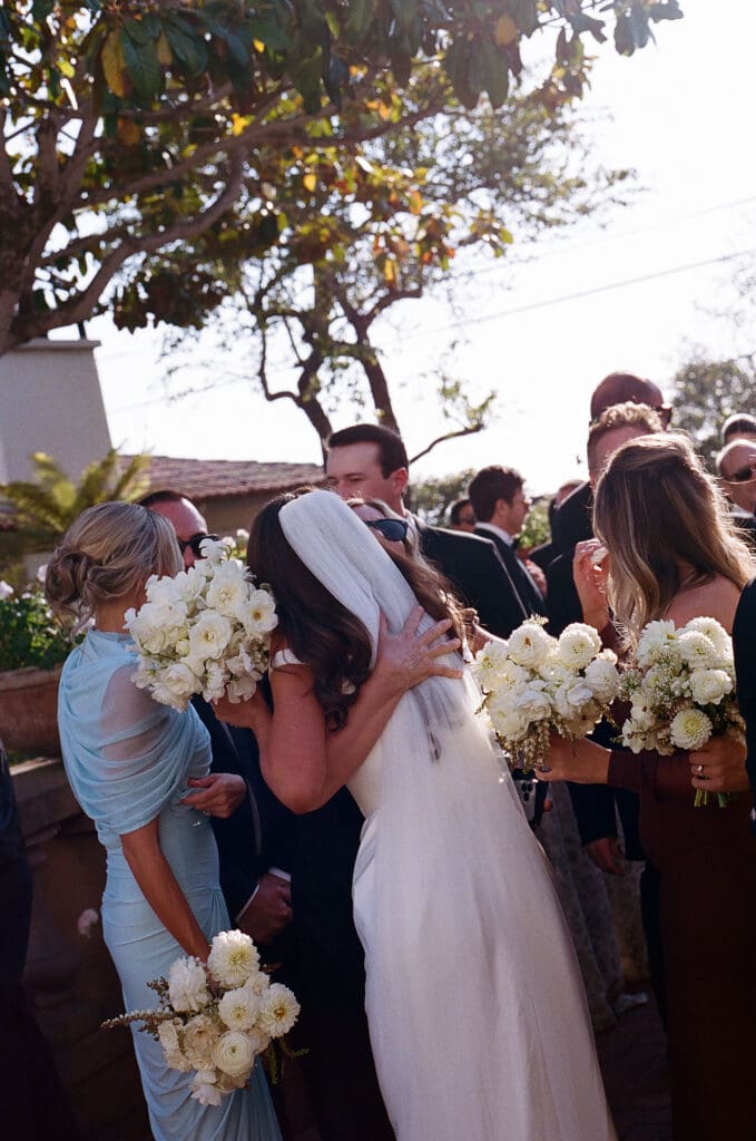 cute picture of the newlyweds hugging