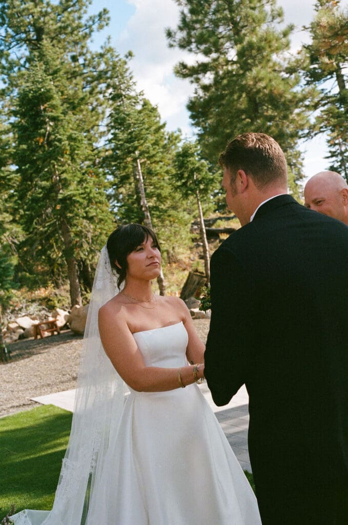 bride and groom emotional during their ceremony