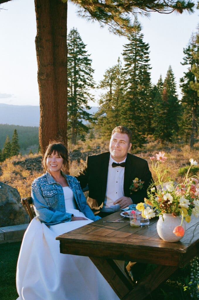 cute picture of the newlyweds at their dream reception