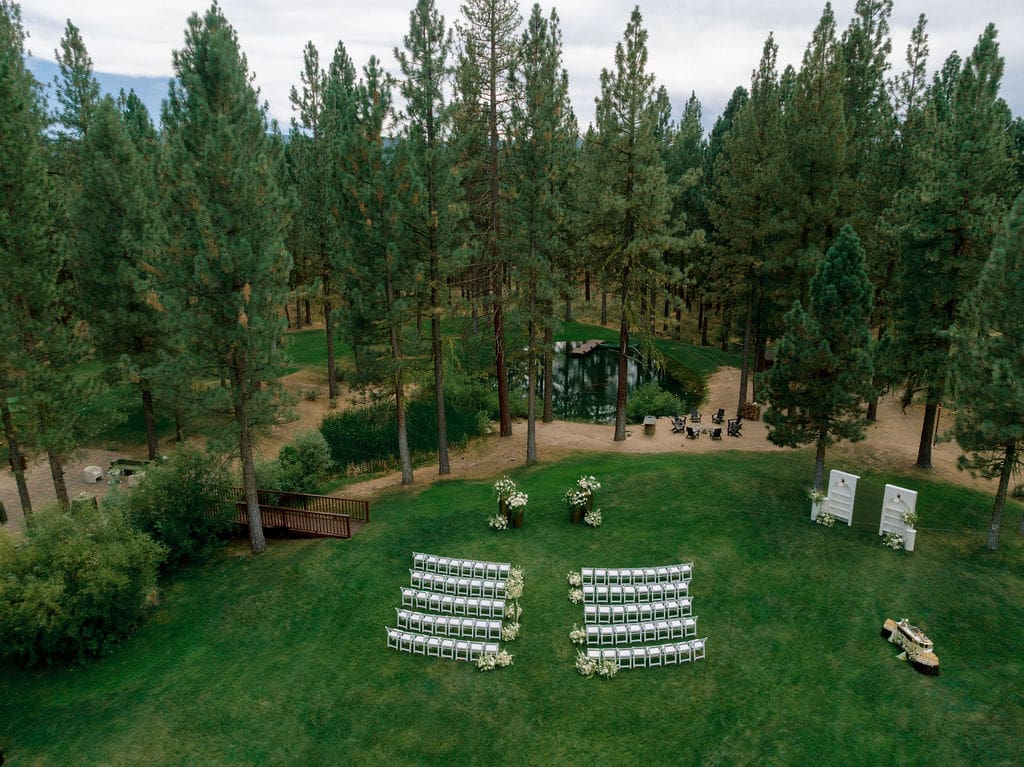 Romantic Lake Tahoe Wedding Featuring Timeless White & Green Floral Design