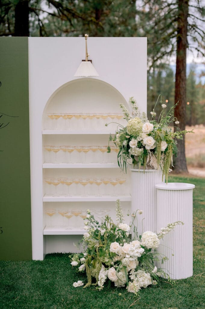 Romantic Lake Tahoe Wedding Featuring Timeless White & Green Floral Design