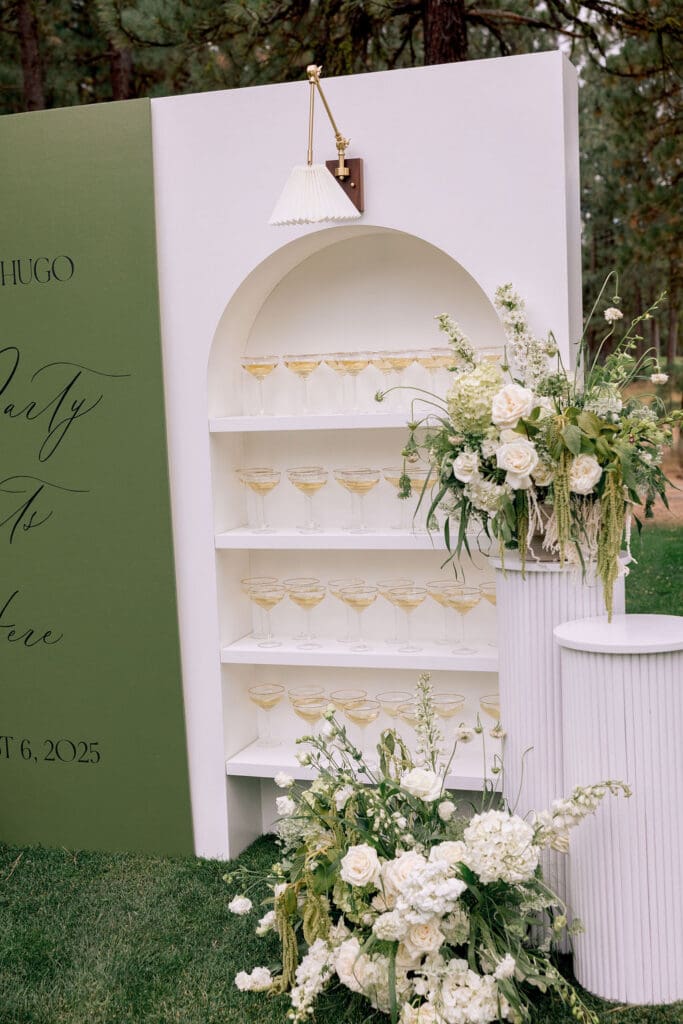 Romantic Lake Tahoe Wedding Featuring Timeless White & Green Floral Design
