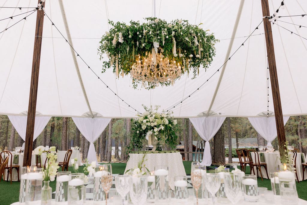 stunning wedding florals at the wedding reception