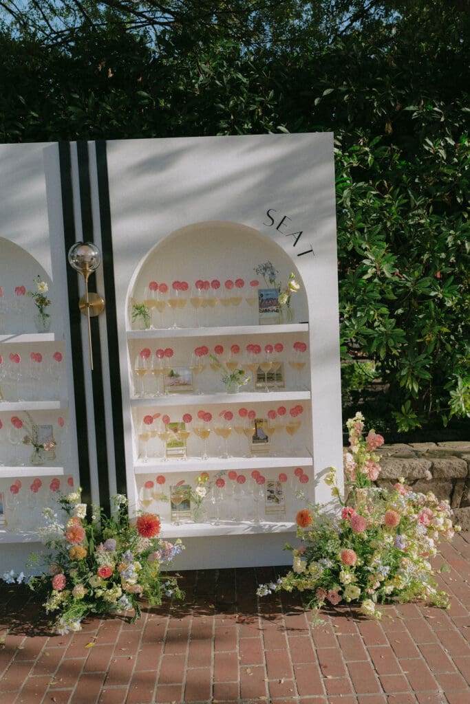 romantic and colorful wedding reception details