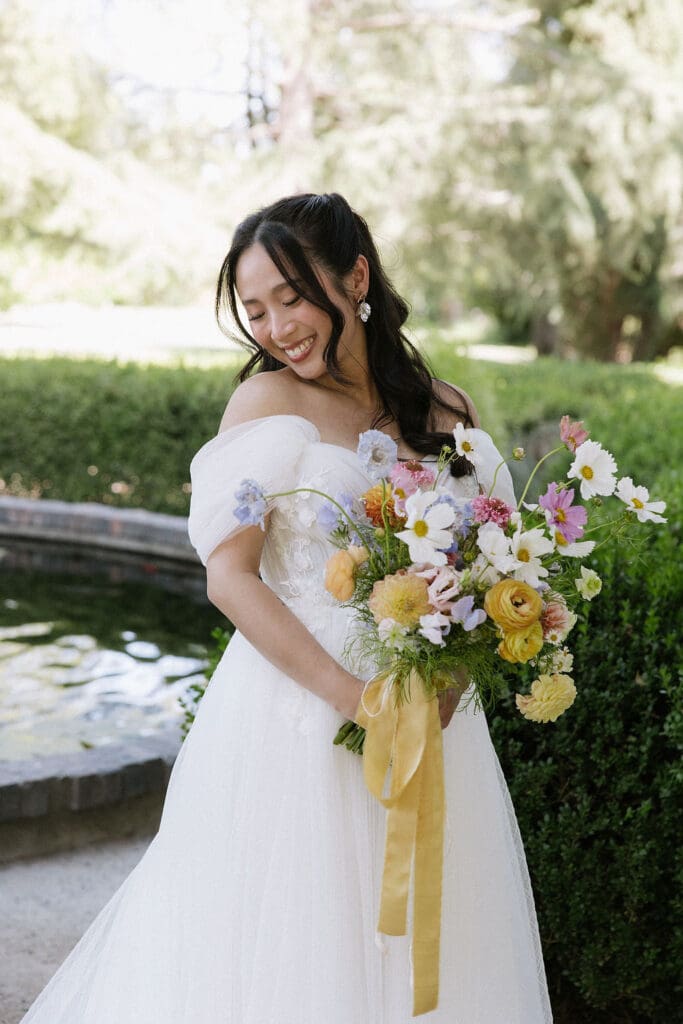 cute picture of the bride at her dream wedding