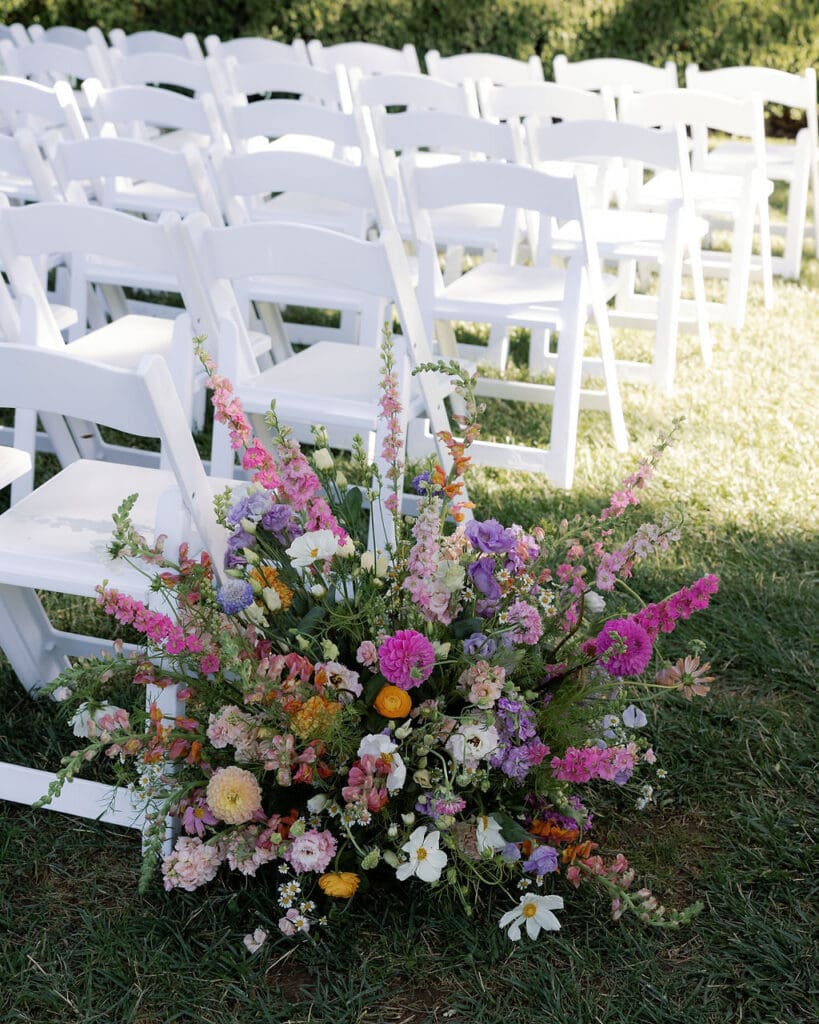 stunning florals at the wedding ceremony
