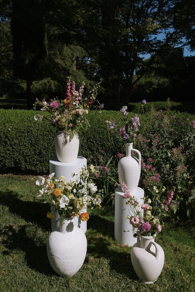 colorful florals at the ceremony