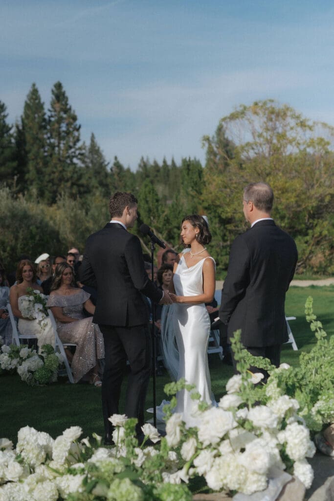 bride and groom emotional during their wedding ceremony