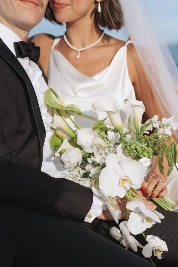 stunning closeup shot of the wedding bouquet