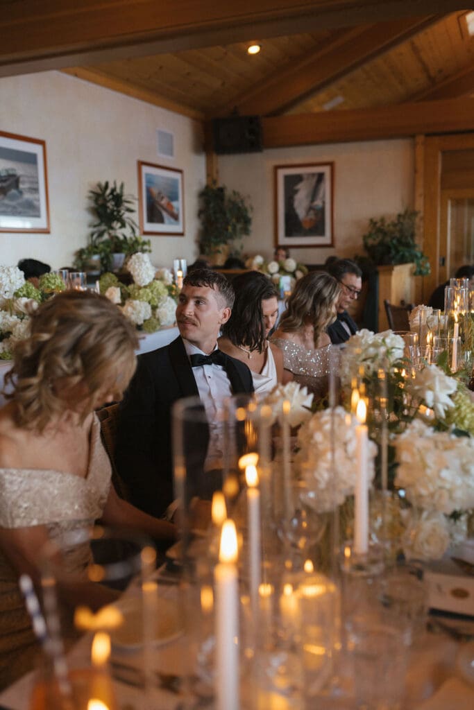 timeless candle lit reception decor