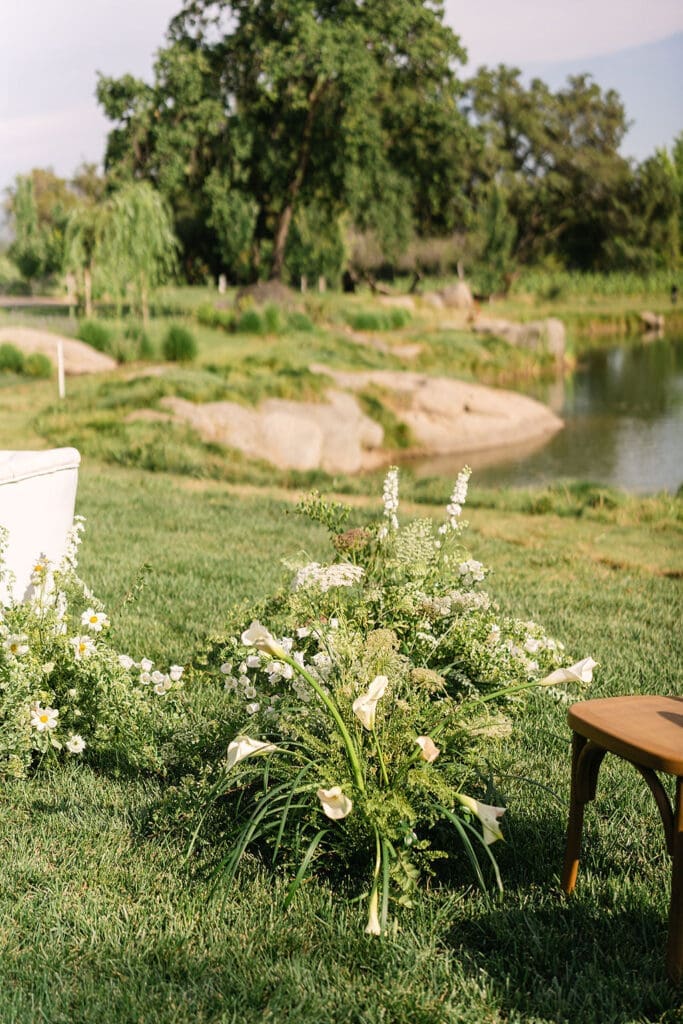 Organic White Floral Design at Land Locked Vineyard | An Intimate Vineyard Vow Renewal
