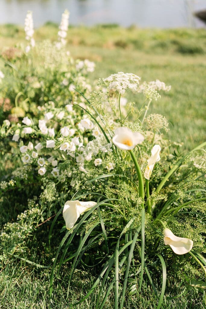 Organic White Floral Design at Land Locked Vineyard | An Intimate Vineyard Vow Renewal