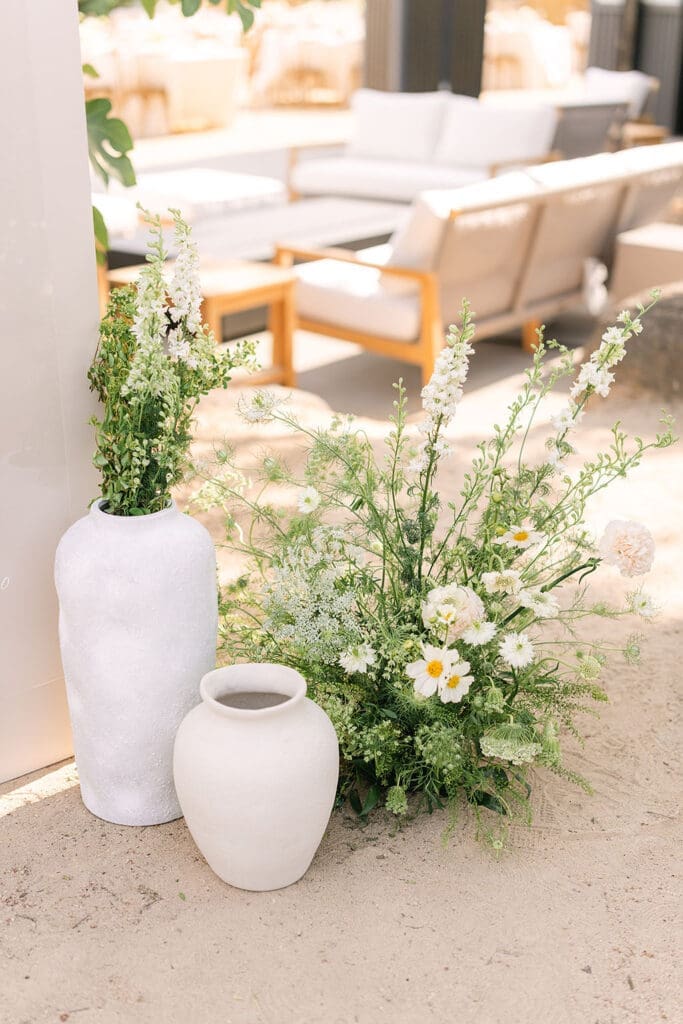 Organic White Floral Design at Land Locked Vineyard | An Intimate Vineyard Vow Renewal
