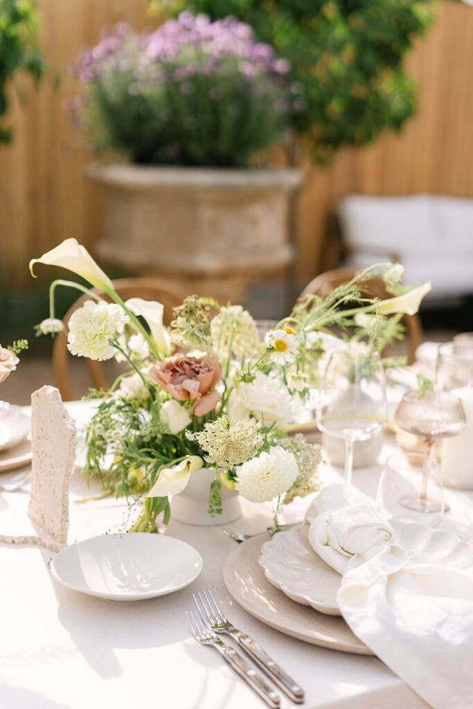 Organic White Floral Design at Land Locked Vineyard | An Intimate Vineyard Vow Renewal
