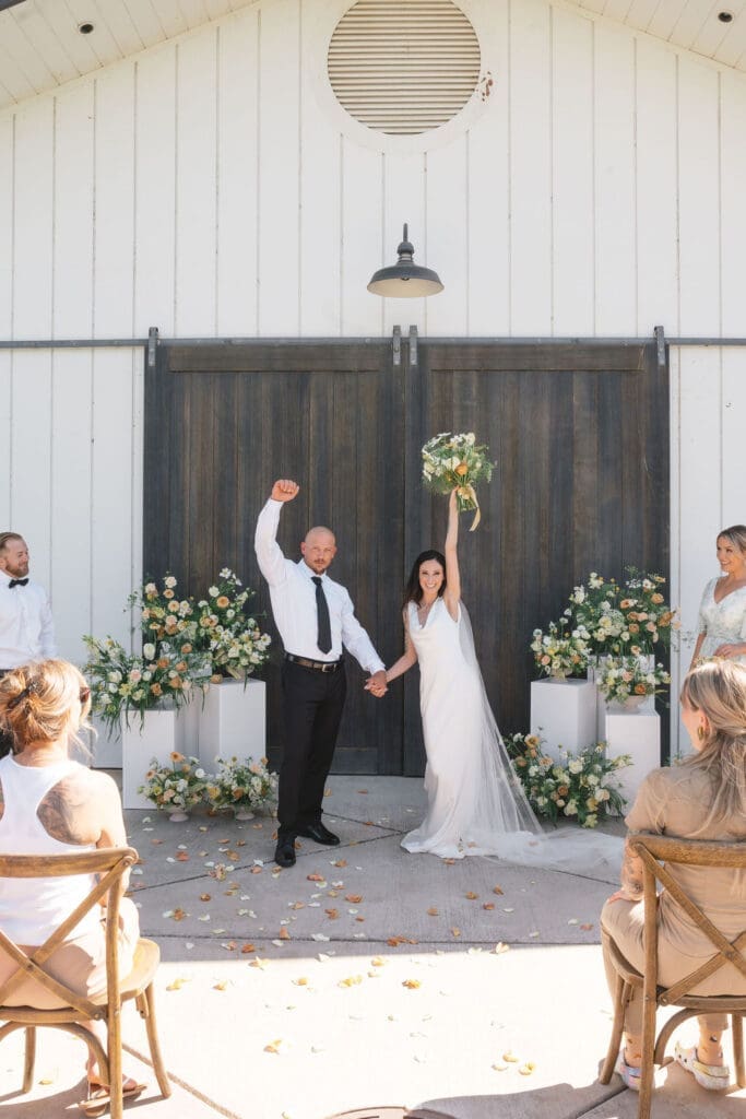 cute picture of the newlyweds after their ceremony