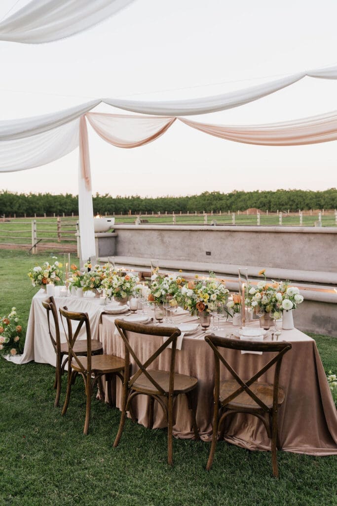 Serpentine Tables & Soft Florals | A Romantic Neutral Wedding Design