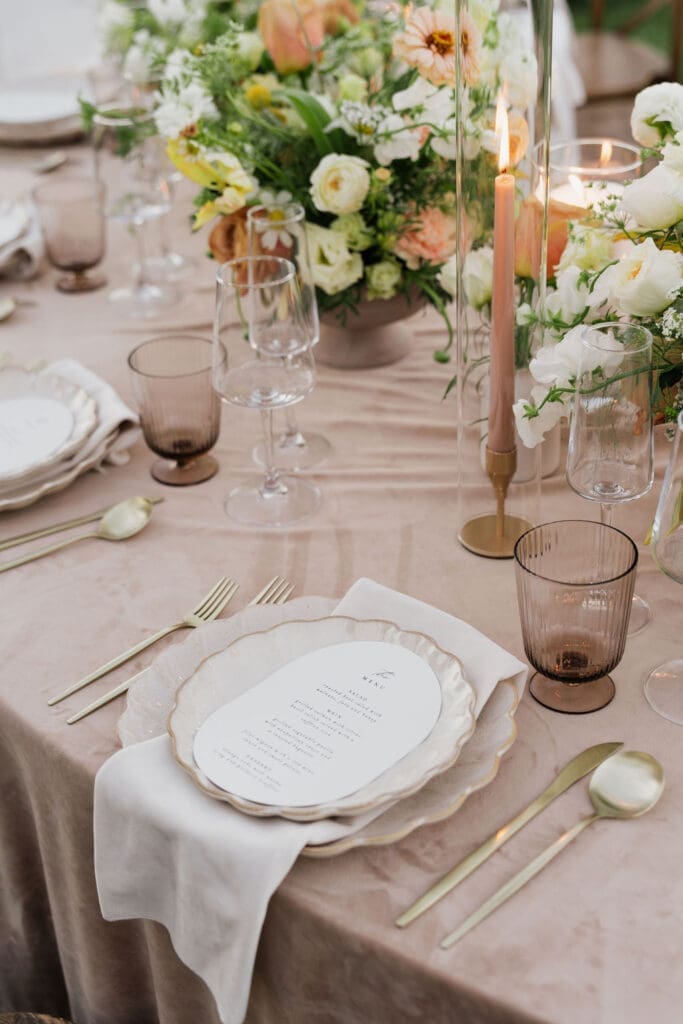 Serpentine Tables & Soft Florals | A Romantic Neutral Wedding Design