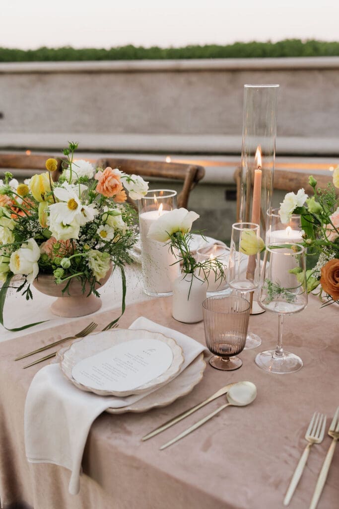 Serpentine Tables & Soft Florals | A Romantic Neutral Wedding Design
